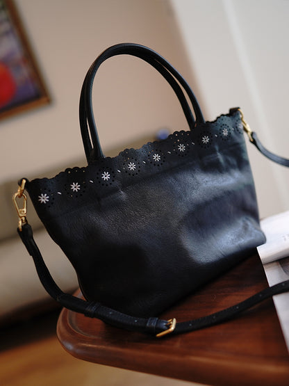 李記 | 原創手工真皮 | 法式優雅バ復古鏤空い手提包ls250號