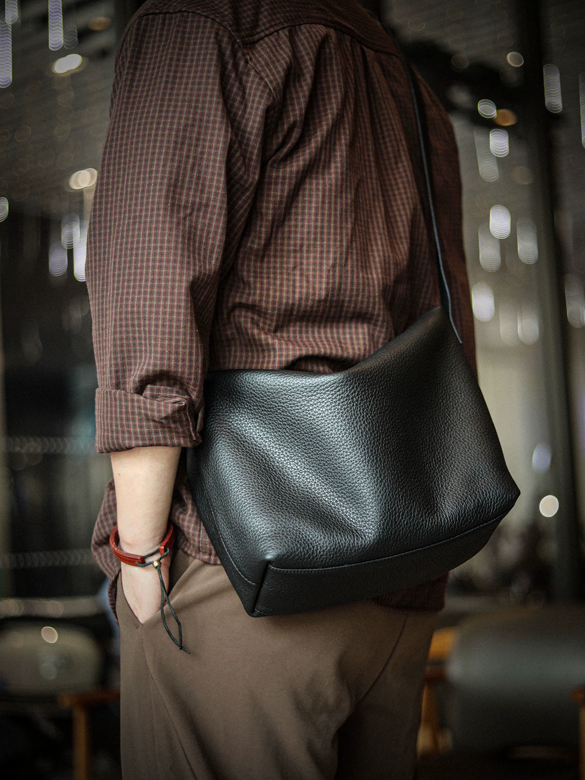 李記 | 原創手工真皮 | 輕薄隨身舒適便捷の斜唄包ls316號