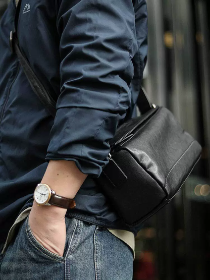 李記 | 原創真皮手工 | 自由自在帥氣風の斜唄包ls317號