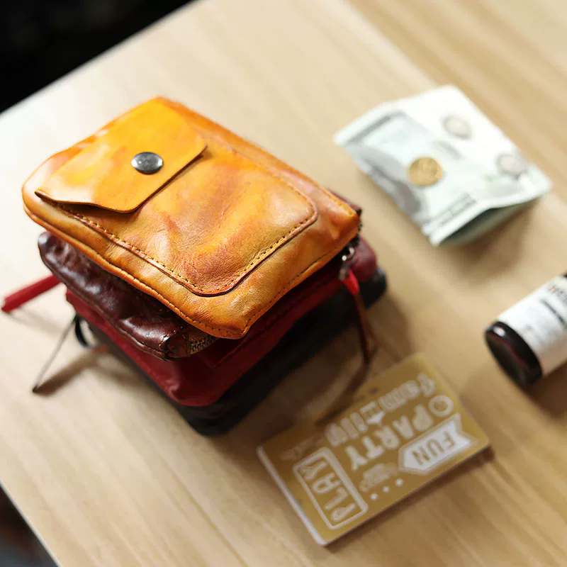 李記 | 原創手工真皮 | #質感爆棚# 復古做舊零錢包ls38號