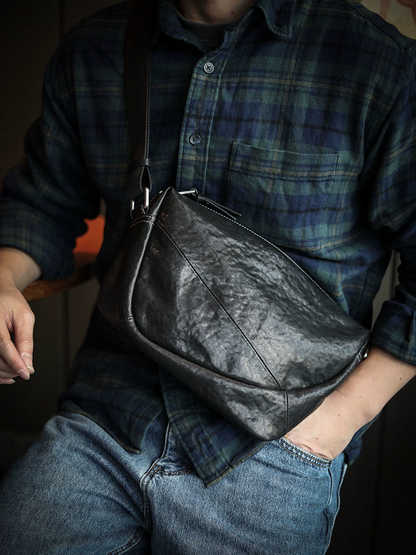 李記 | 原創手工真皮 | 輕盈無負出行で胸前背包ls6206-1號