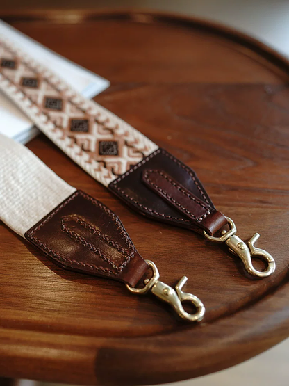 李記 | 原創手工真皮 | 彩色針織銅扣の包包寬肩帶ls67號