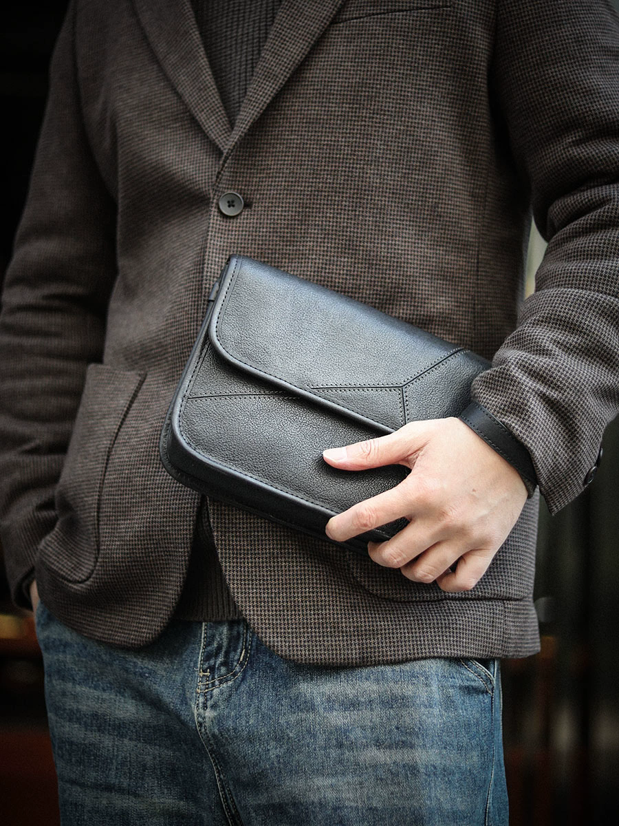 李記 | 原創手工真皮 | 都市【幾何系列】隨行小背包ls8268號