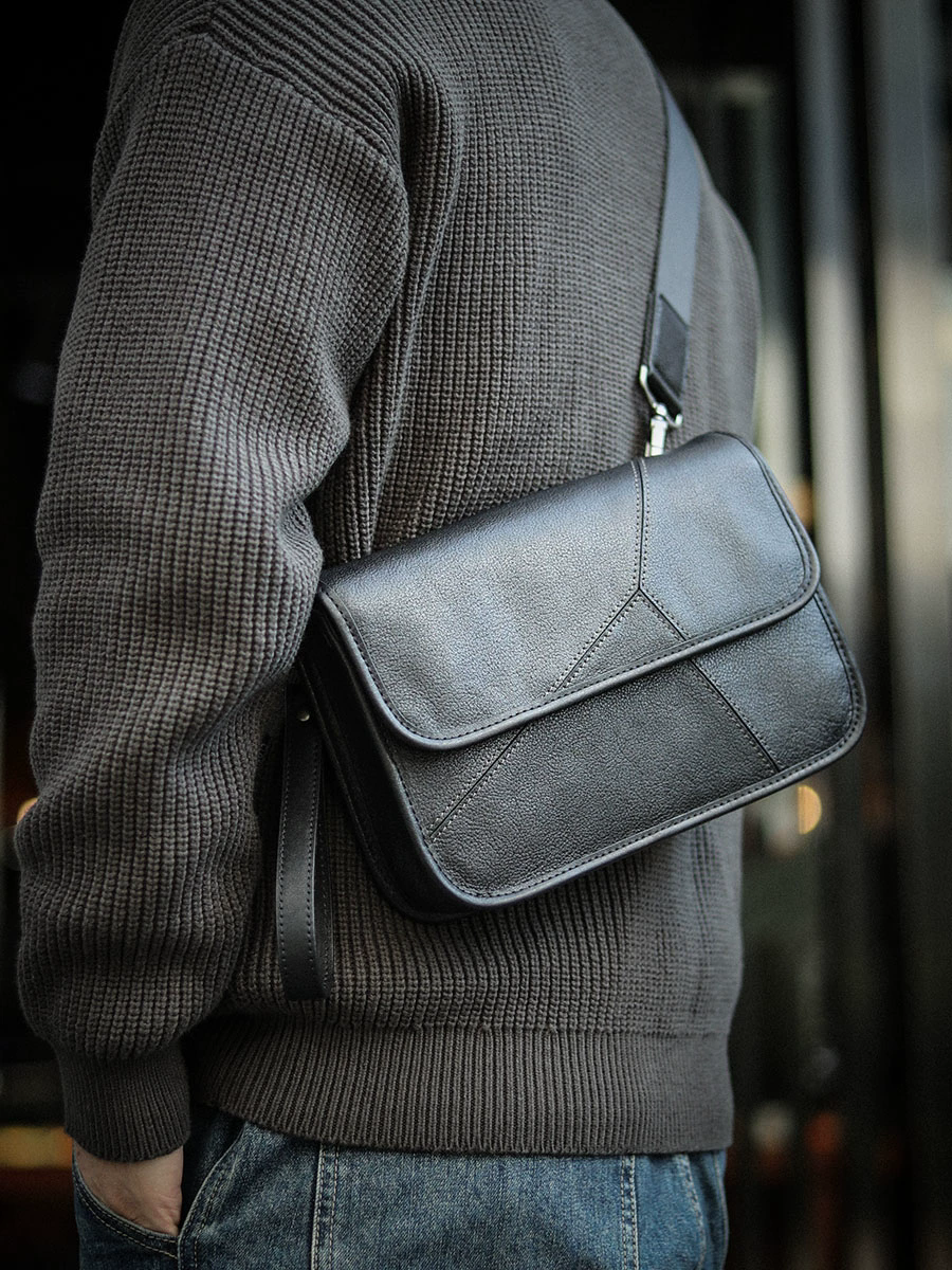 李記 | 原創手工真皮 | 都市【幾何系列】隨行小背包ls8268號