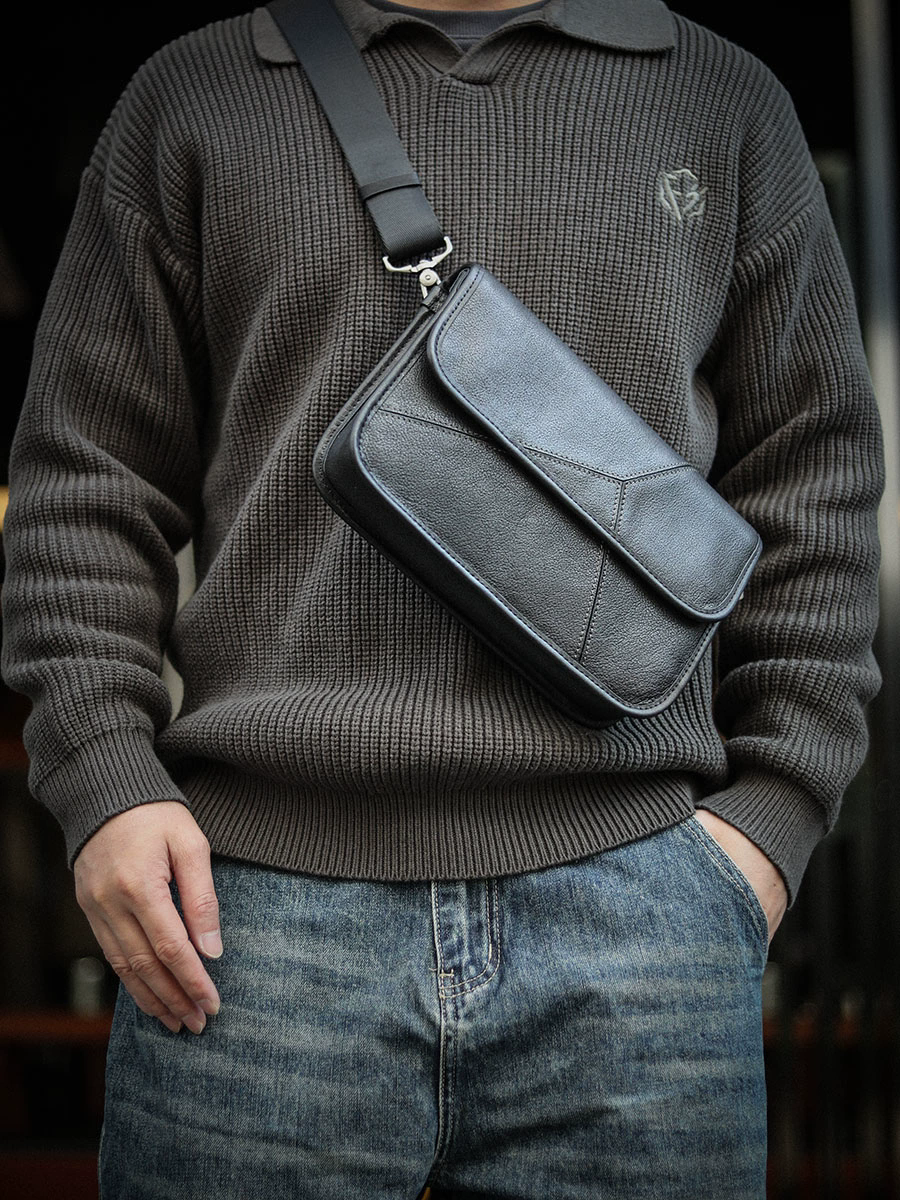 李記 | 原創手工真皮 | 都市【幾何系列】隨行小背包ls8268號