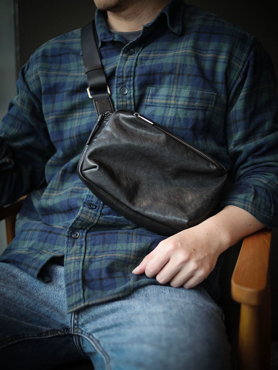 李記 | 原創手工真皮 | 鬆弛感十足~簡約風い斜唄包ls8270號