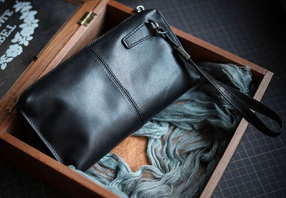 李記 | 原創手工真皮 | 進口小牛皮！ 軟皮！拉鏈手拿包ls8572號