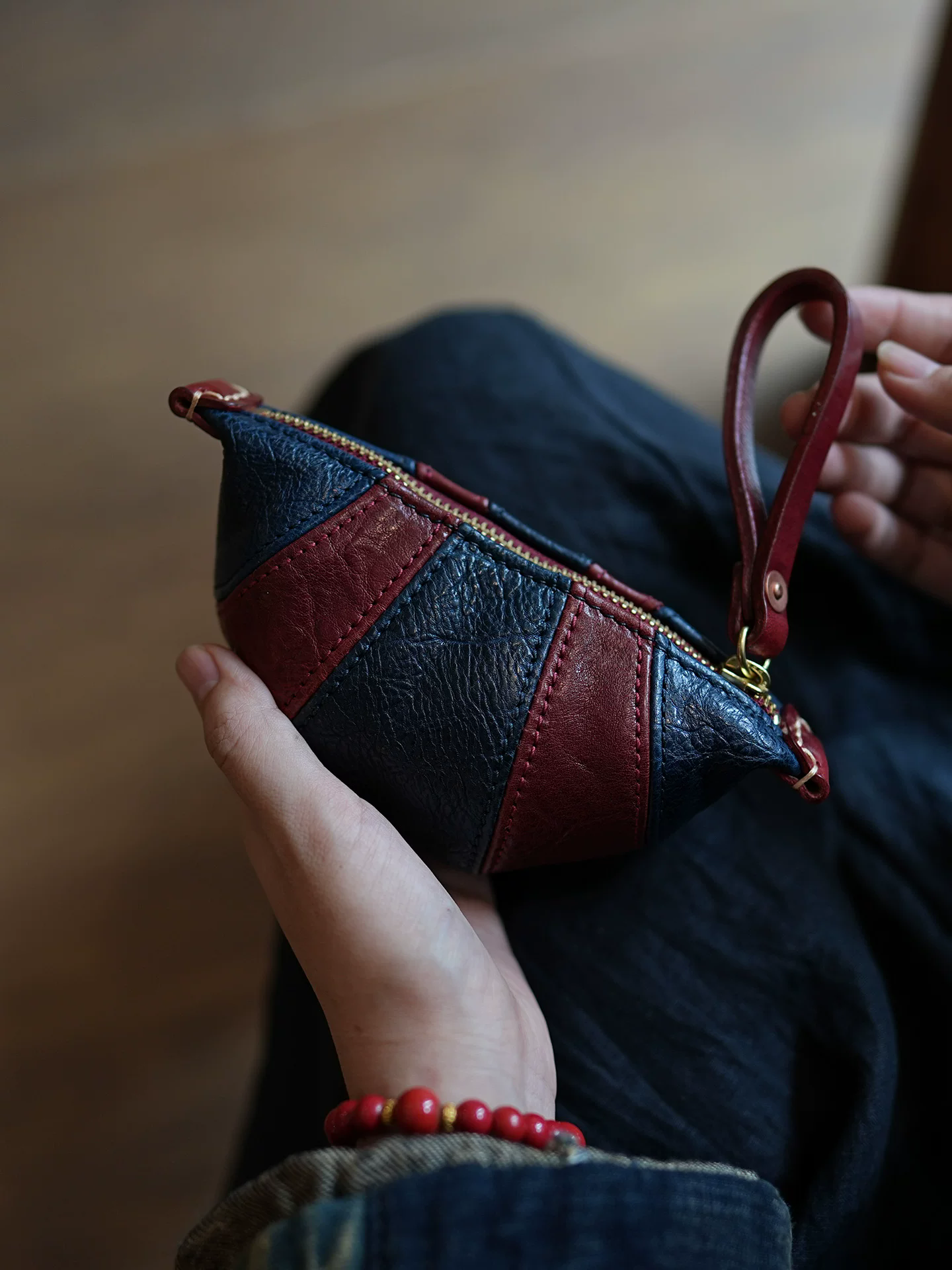 李記 | 原創手工真皮 | 可頌牛角の零錢包ls99號