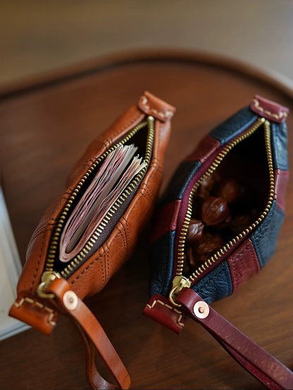 李記 | 原創手工真皮 | 可頌牛角の零錢包ls99號