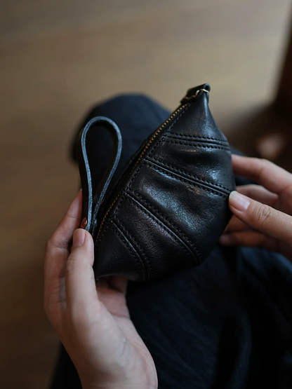 李記 | 原創手工真皮 | 可頌牛角の零錢包ls99號