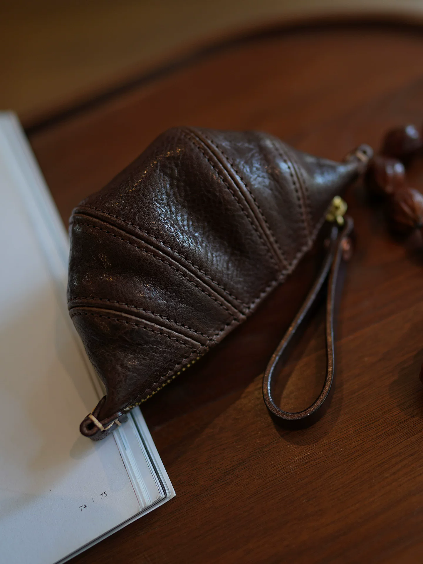 李記 | 原創手工真皮 | 可頌牛角の零錢包ls99號