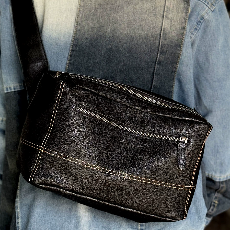 李記 | 原創手工真皮 | 橫款植鞣皮の豆腐包m304號