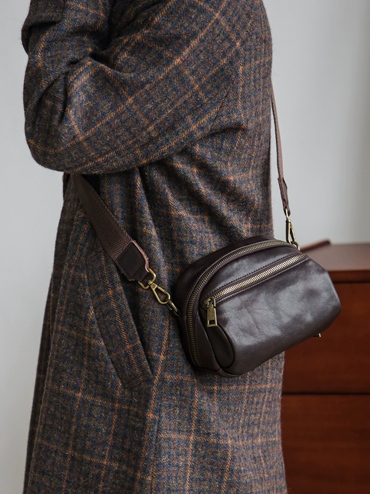 李記 | 原創手工真皮 | 可拆卸寬肩帶の真皮背包M215號