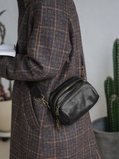 李記 | 原創手工真皮 | 可拆卸寬肩帶の真皮背包M215號