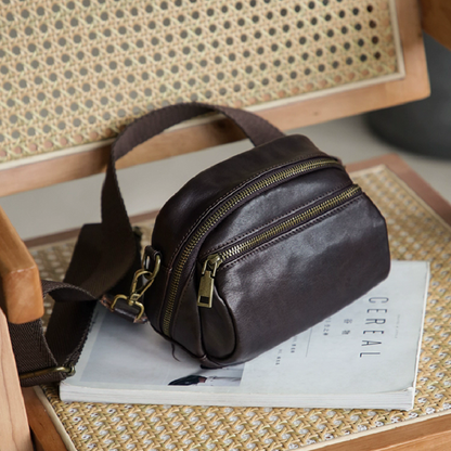 李記 | 原創手工真皮 | 可拆卸寬肩帶の真皮背包M215號