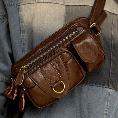 李記 | 原創手工真皮 | 戶外運動胸包m2349號