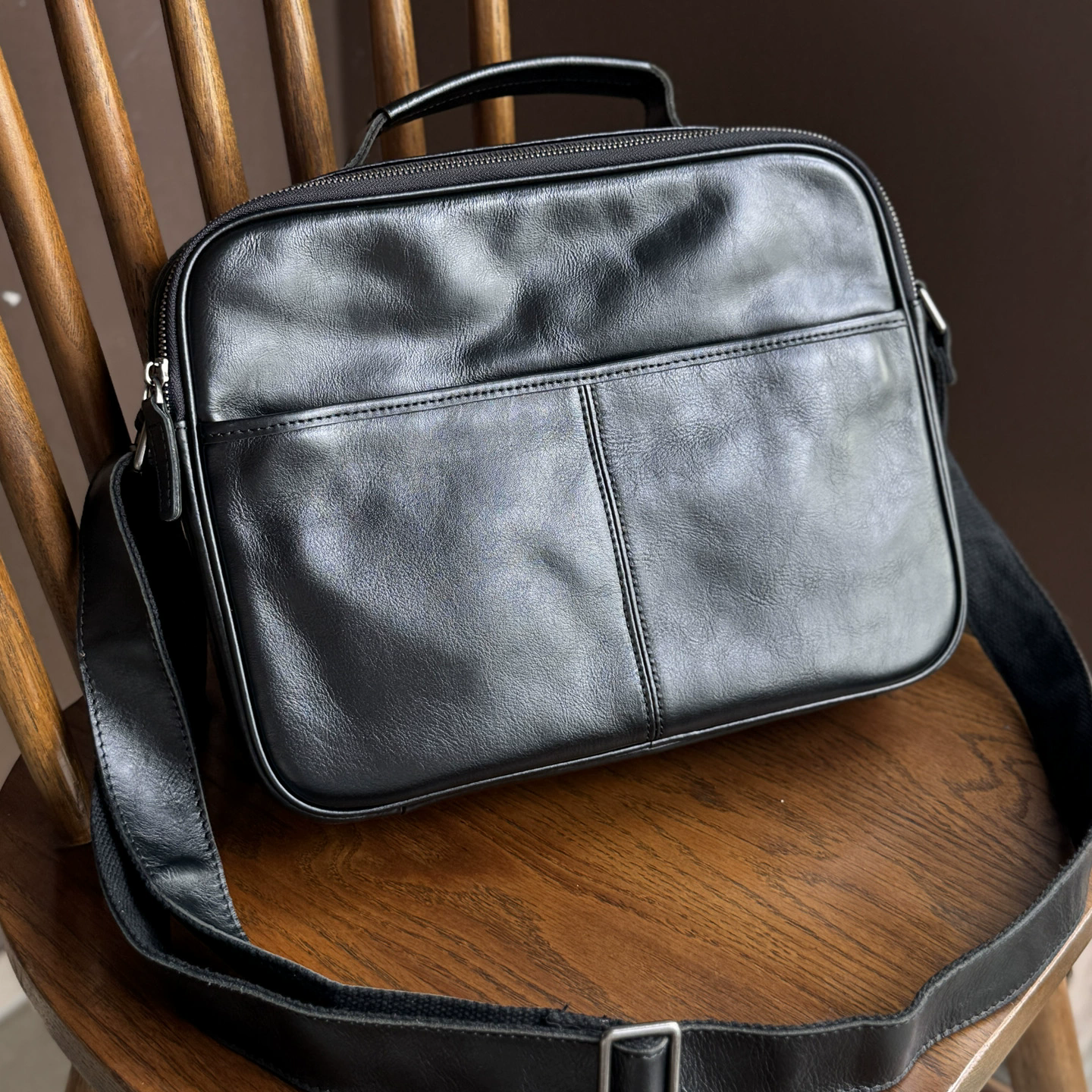 李記 | 原創手工真皮 | 横款の本革シ通勤包m258號