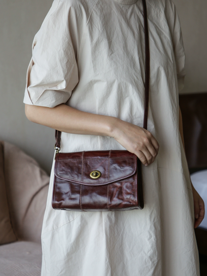 李記 | 原創手工真皮 | 法式溫柔の拼接信封包m299號