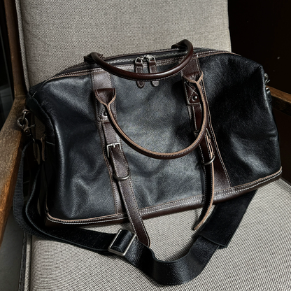 李記 | 原創手工真皮 | 復古休閒い短途旅行袋m380號