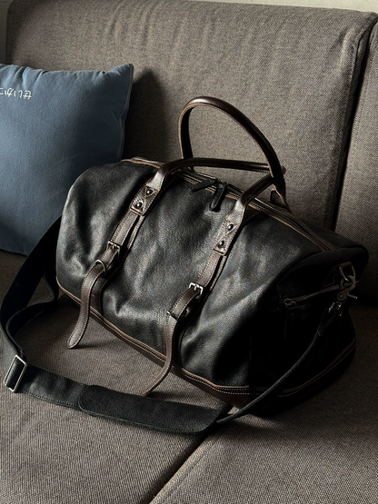 李記 | 原創手工真皮 | 復古休閒い短途旅行袋m380號