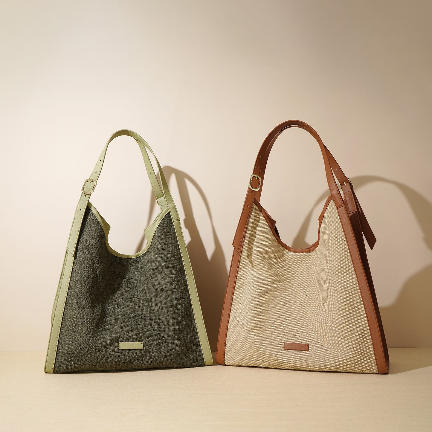 李記 | 原創手工真皮 | 慵懶風が棉麻質地い大容量腋下包m7907號