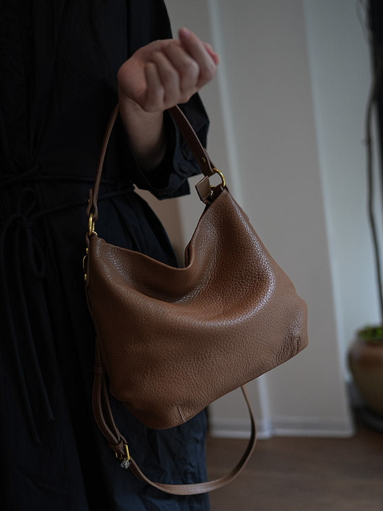 Li Ji | Original handmade leather | First-layer soft cowhide Japanese style practical handbag md230 