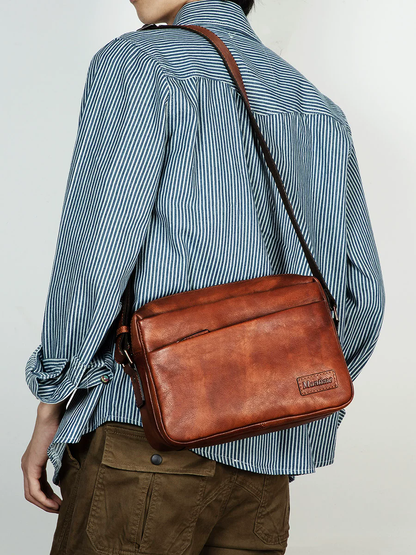 李記 | 原創手工真皮 | 美式復古感拉滿の斜唄包ms5111號