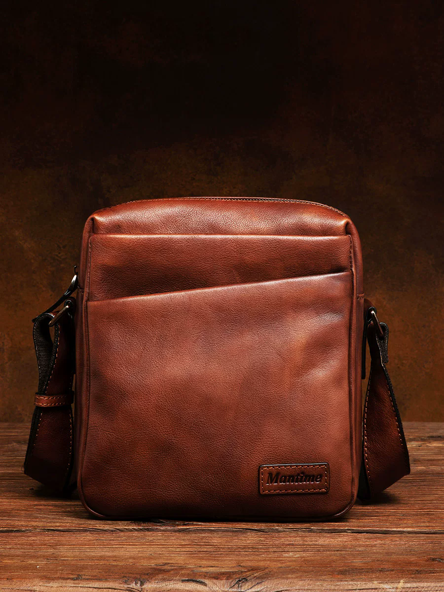 李記 | 原創手工真皮 | 美式復古感拉滿の斜唄包ms5111號