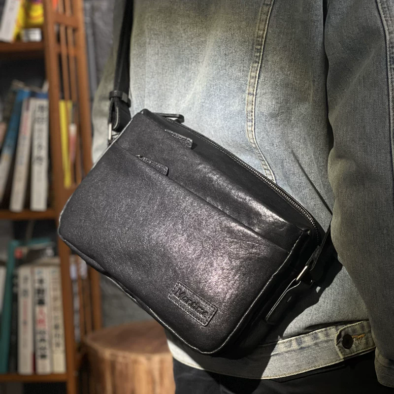 李記 | 原創手工真皮 | 美式復古感拉滿の斜唄包ms5111號