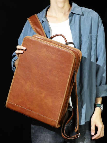李記 | 原創手工真皮 | 不張揚の高級感後背包ms1121號