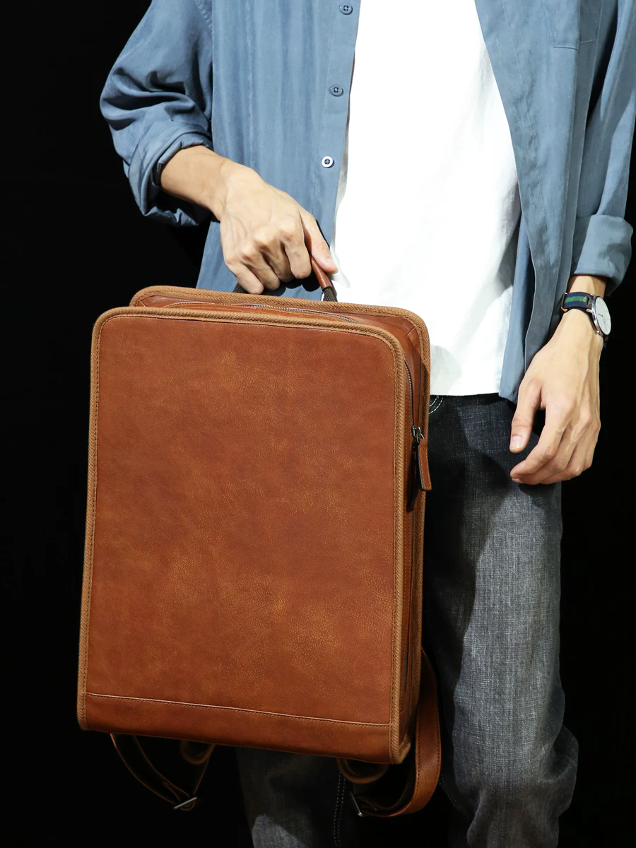 李記 | 原創手工真皮 | 不張揚の高級感後背包ms1121號