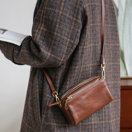 李記 | 原創手工真皮 | 皮質很顯高級の斜唄包ms193號