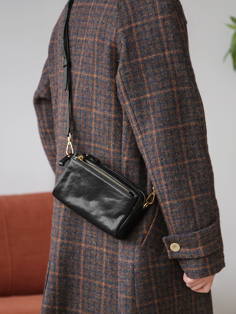 李記 | 原創手工真皮 | 皮質很顯高級の斜唄包ms193號