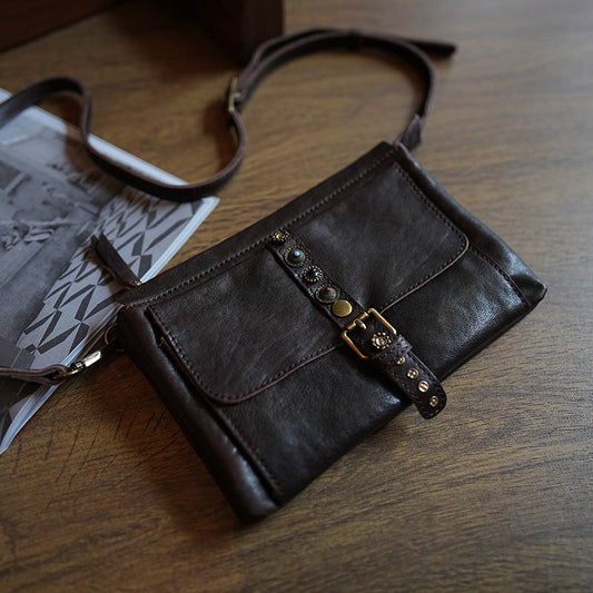 李記 | 原創手工真皮 | 很不錯的皮~鉚釘小方包ms265號