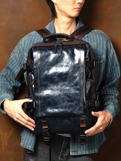 李記 | 原創手工真皮 | ド層牛革シ多機能で差旅後背包ms438號