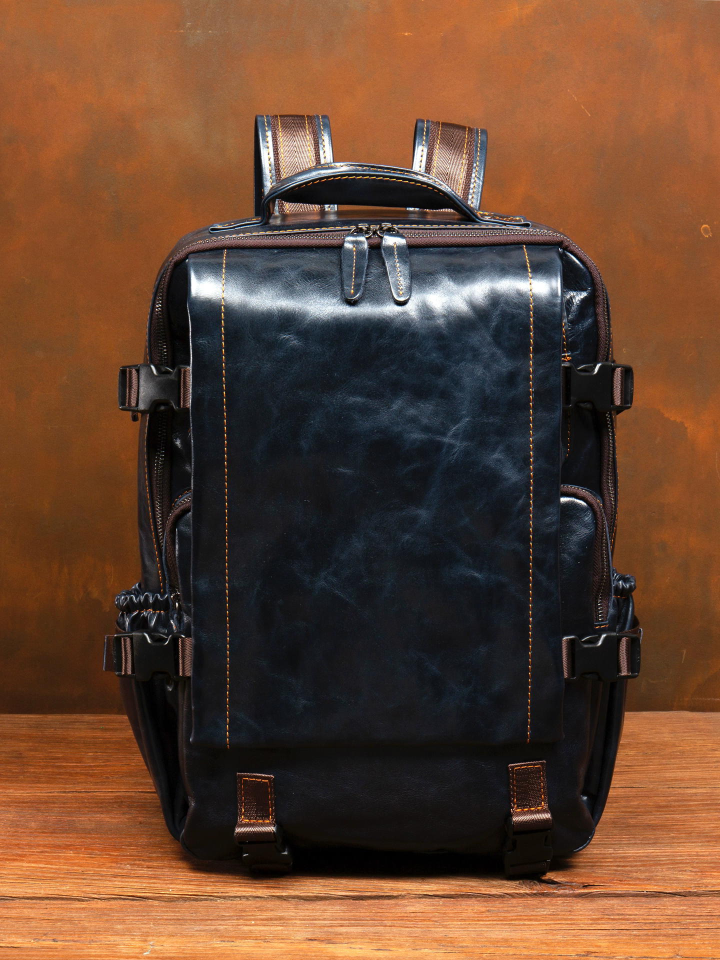 李記 | 原創手工真皮 | ド層牛革シ多機能で差旅後背包ms438號