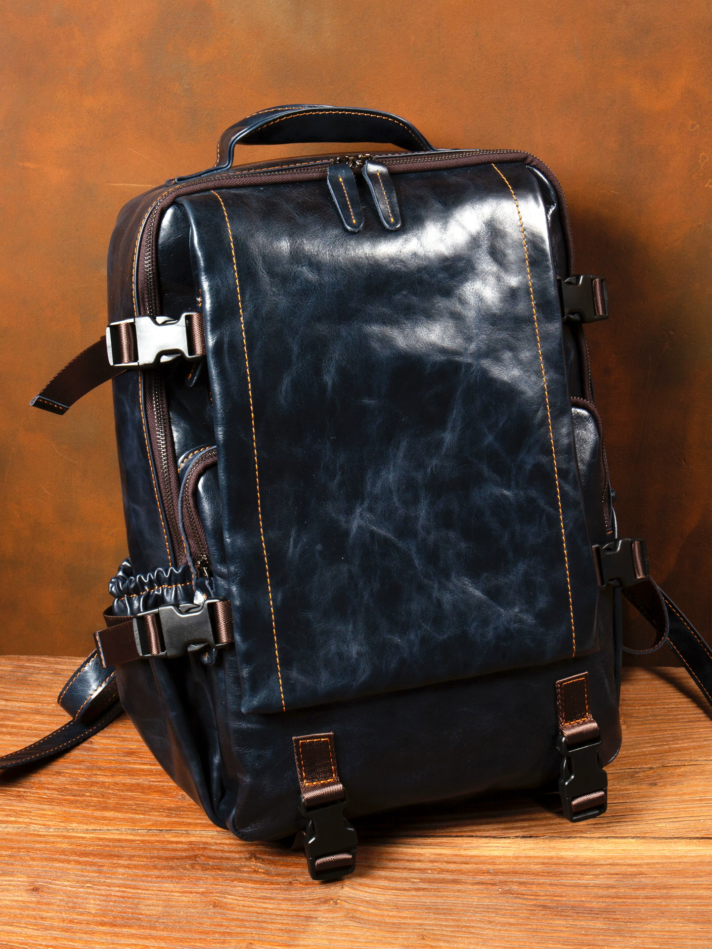 李記 | 原創手工真皮 | ド層牛革シ多機能で差旅後背包ms438號