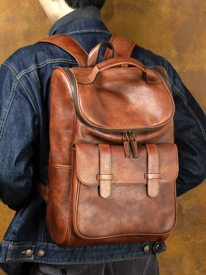 李記 | 原創手工真皮 | 值得擁有の復古後背包ms552號