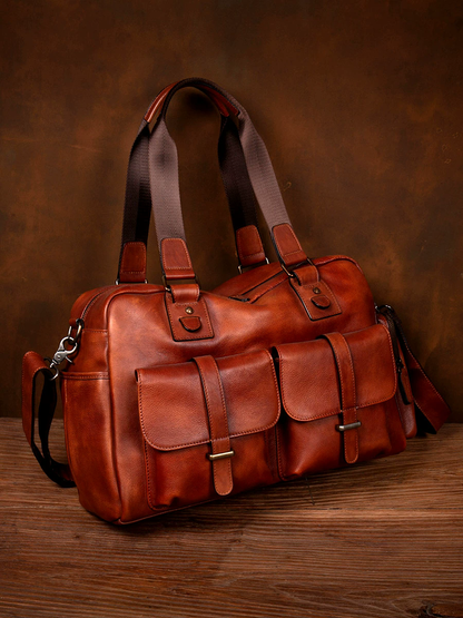 李記 | 原創手工真皮 | 輕時尚-休閒の差旅健身包ms561號