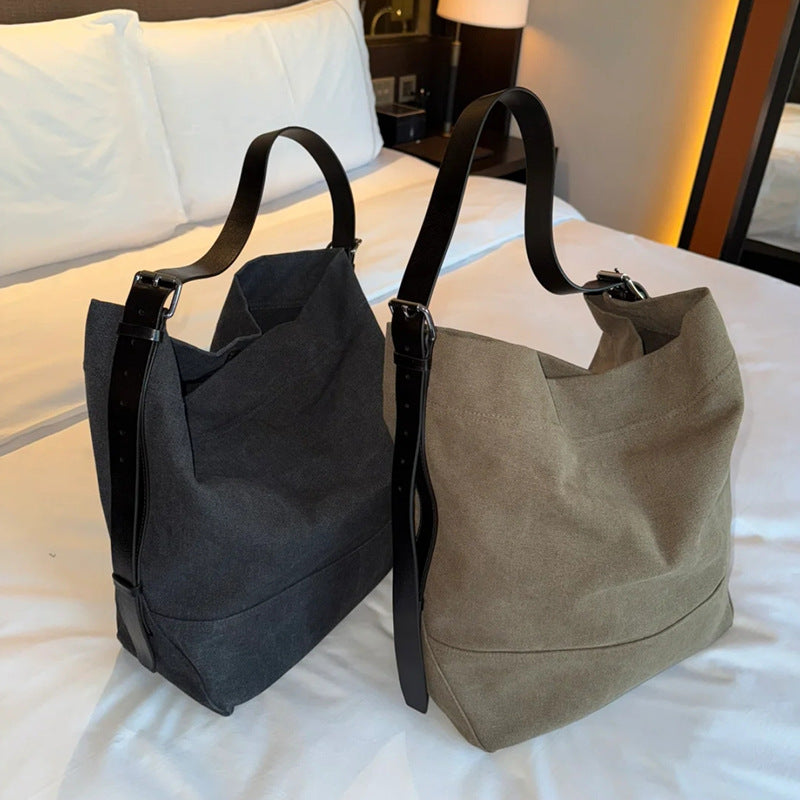 李記 | 原創手工真皮 | 慵懶風バ大容量帆布包nx153號