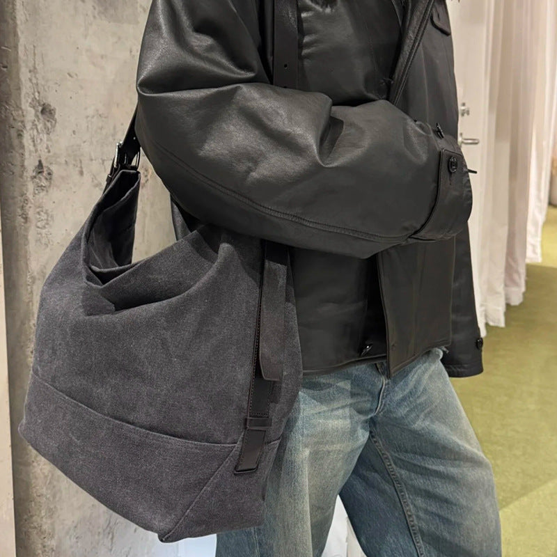 李記 | 原創手工真皮 | 慵懶風バ大容量帆布包nx153號