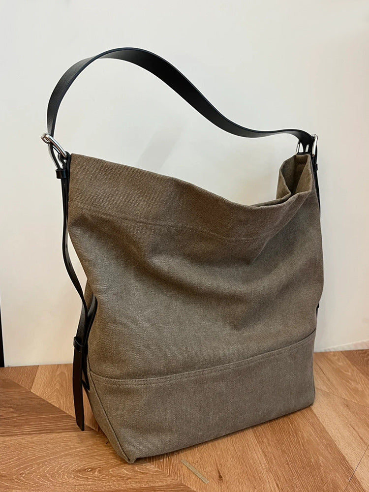 李記 | 原創手工真皮 | 慵懶風バ大容量帆布包nx153號