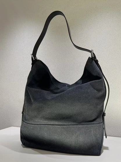 李記 | 原創手工真皮 | 慵懶風バ大容量帆布包nx153號