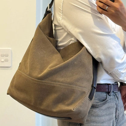 李記 | 原創手工真皮 | 慵懶風バ大容量帆布包nx153號