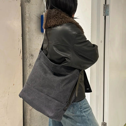 李記 | 原創手工真皮 | 慵懶風バ大容量帆布包nx153號