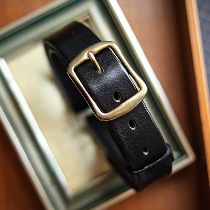 李記 | 原創手工真皮 | 純銅扣！！ 復古男士針扣式皮帶PD01號