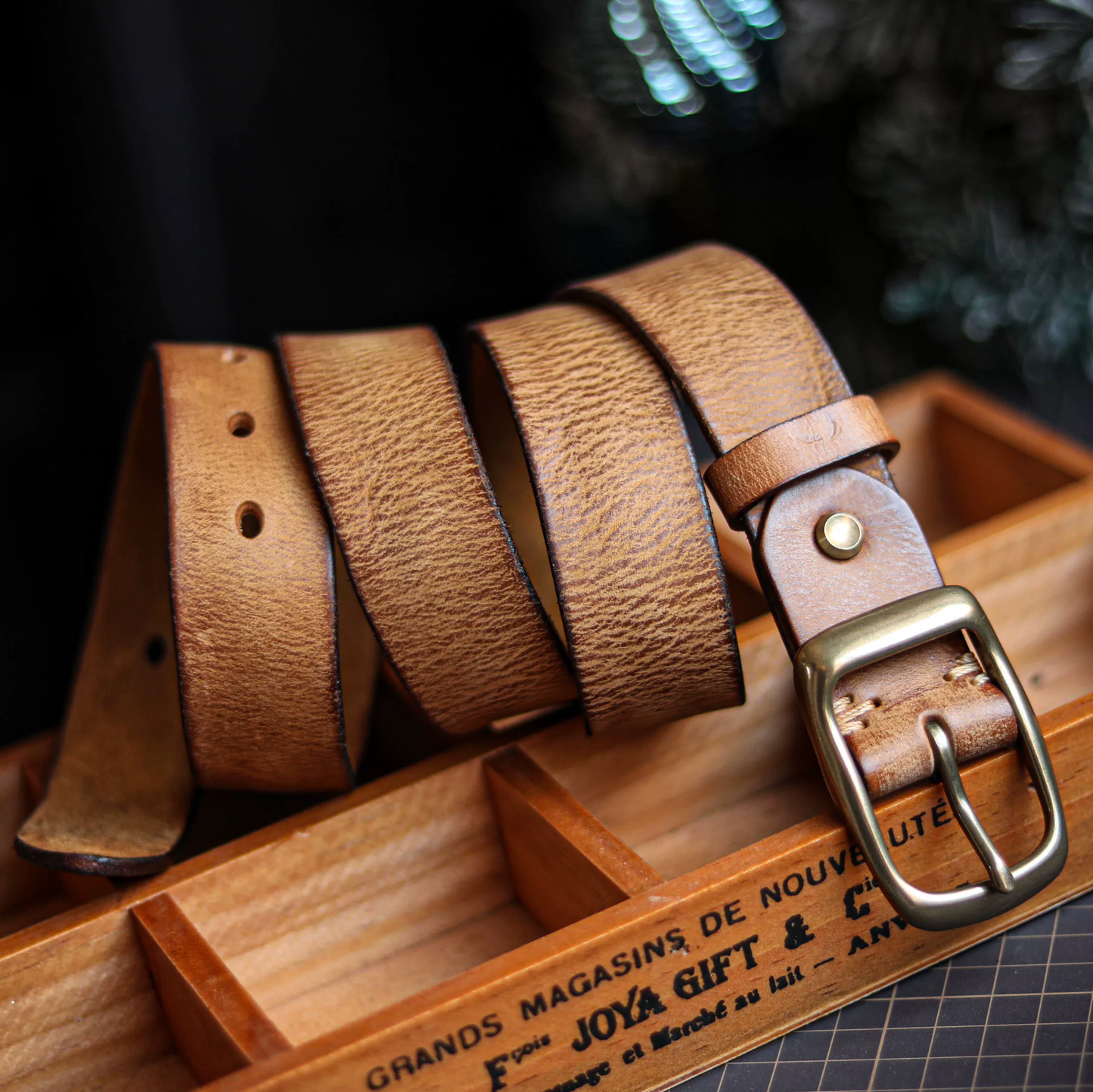 李記 | 原創手工真皮 | 純銅扣！！ 復古男士針扣式皮帶PD01號