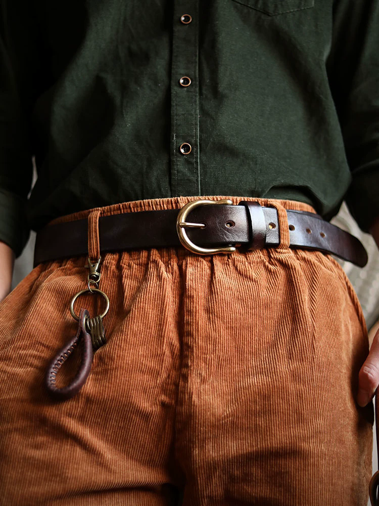李記 | 原創手工真皮 | 手打黃銅馬蹄扣の做舊皮帶PD03號