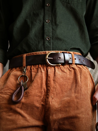 李記 | 原創手工真皮 | 手打黃銅馬蹄扣の做舊皮帶PD03號