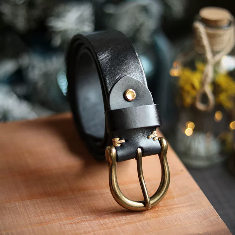李記 | 原創手工真皮 | 手打黃銅馬蹄扣の做舊皮帶PD03號